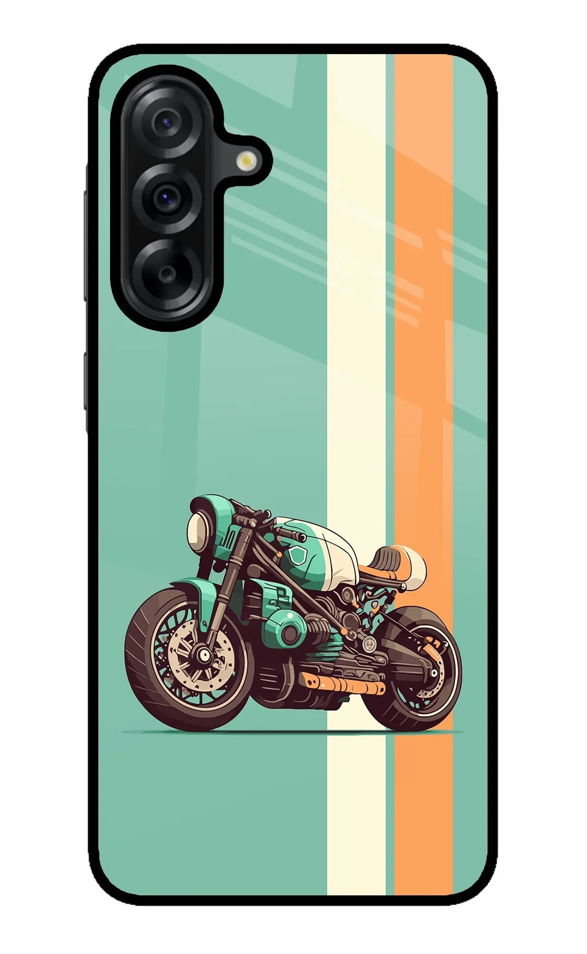 Striped Moto Drift Samsung A36 5G Glass Case