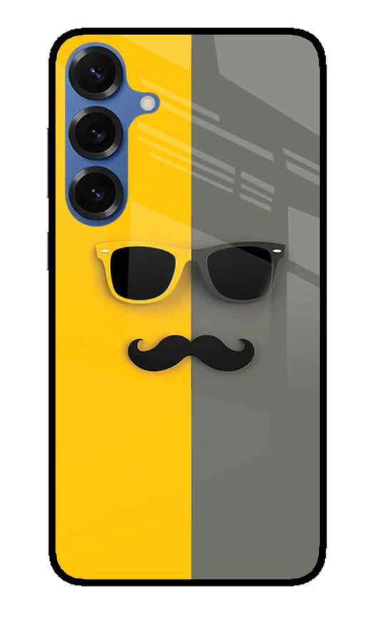 Sunglasses with Mustache Samsung S25 Glass Case