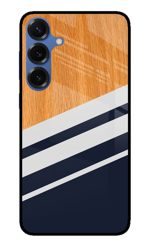 Blue and white wooden Samsung S25 Glass Case