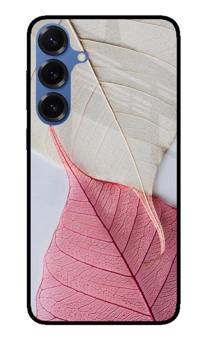White Pink Leaf Samsung S25 Back Cover
