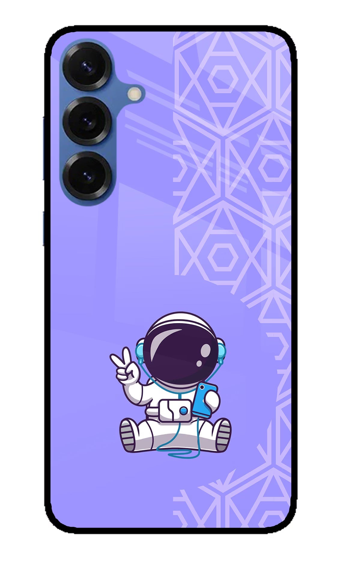 Cute Astronaut Chilling Samsung S25 Back Cover