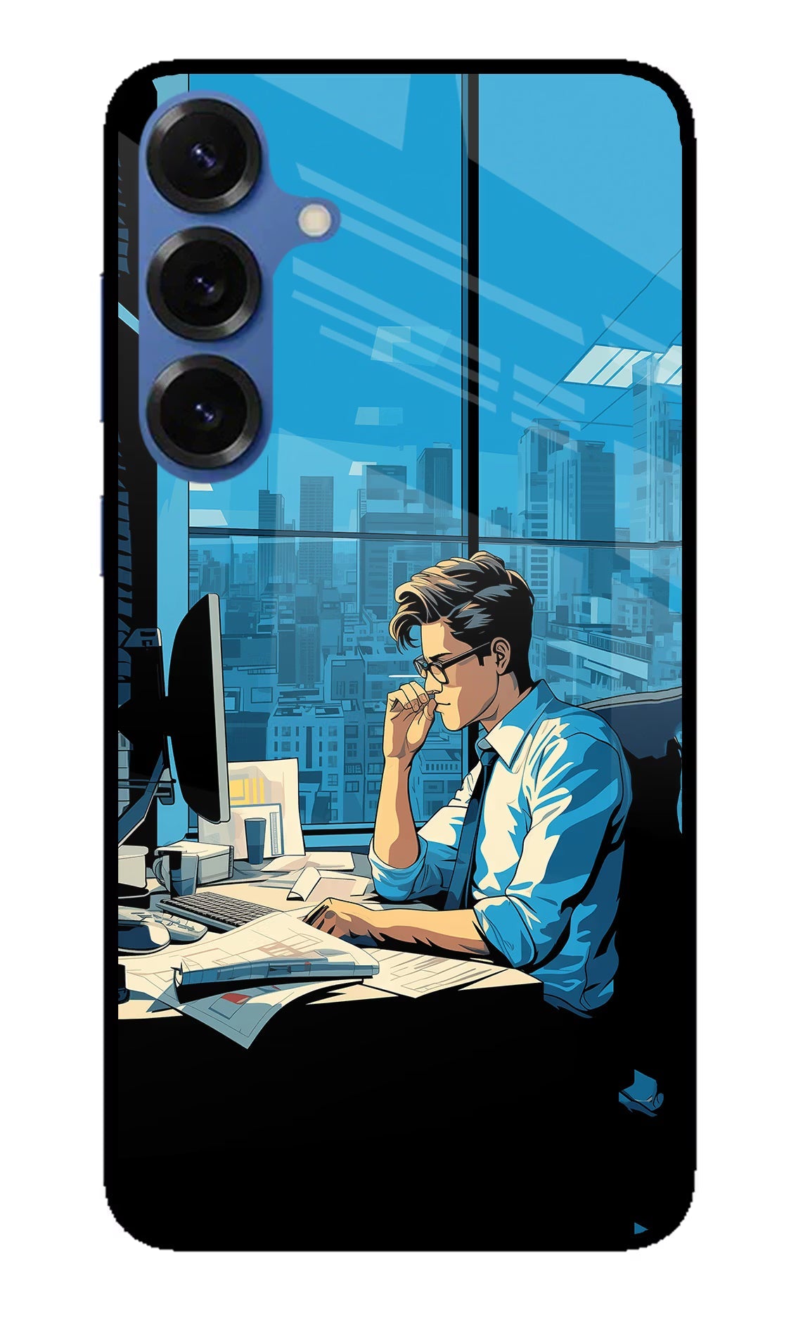 Focused Hustler (AI Generated) Samsung S25 Glass Case