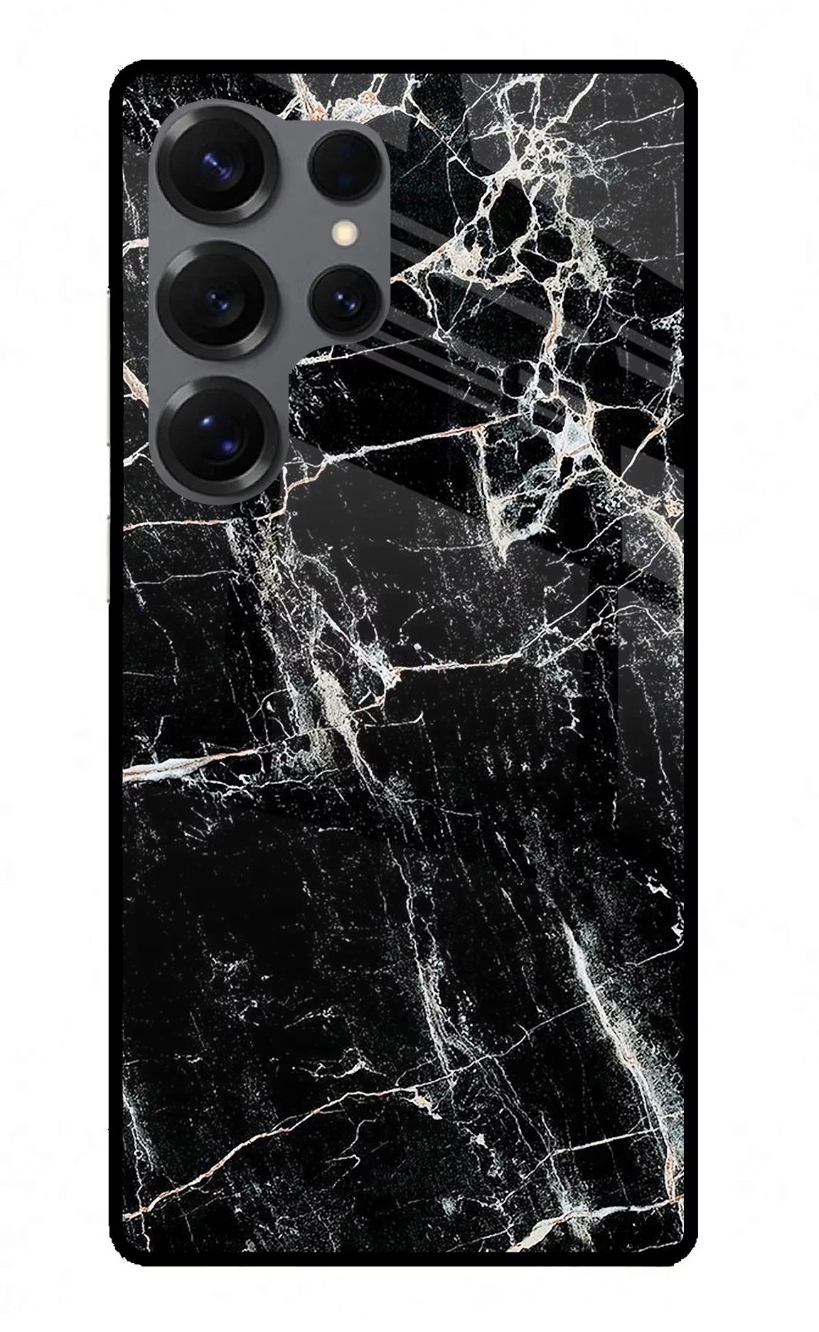 Black Marble Texture Samsung S25 Ultra Back Cover