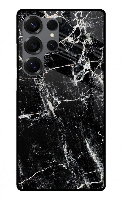 Black Marble Texture Samsung S25 Ultra Back Cover