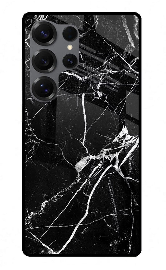 Black Marble Pattern Samsung S25 Ultra Glass Case