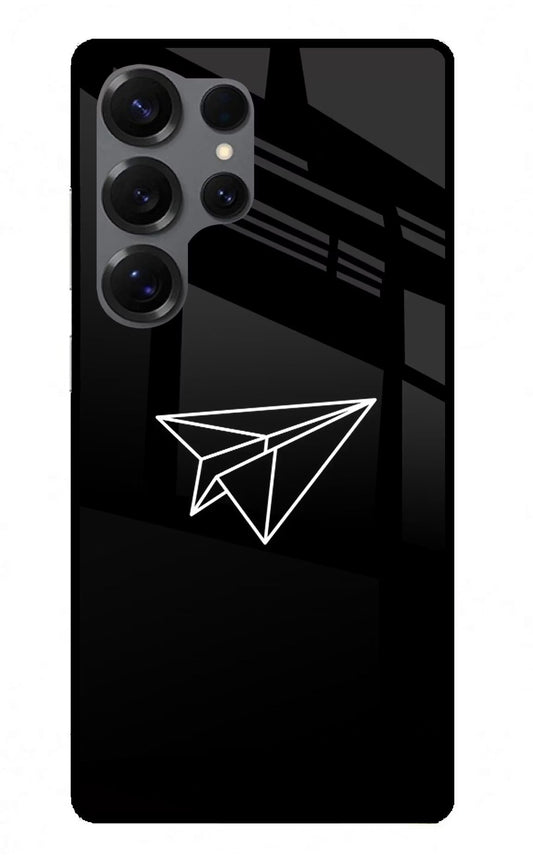 Paper Plane White Samsung S25 Ultra Glass Case