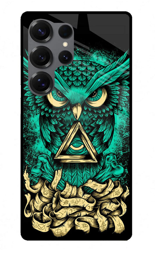 Green Owl Samsung S25 Ultra Glass Case
