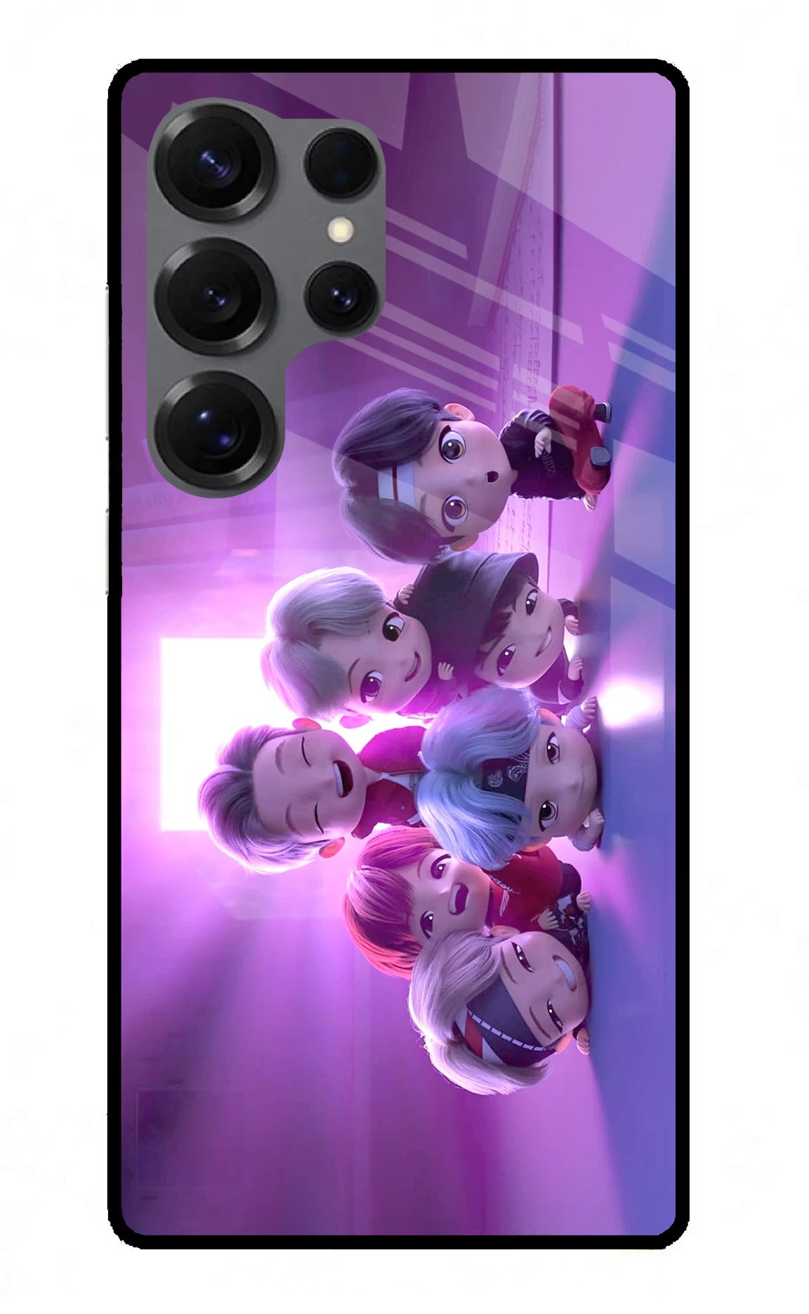 BTS Chibi Samsung S25 Ultra Glass Case