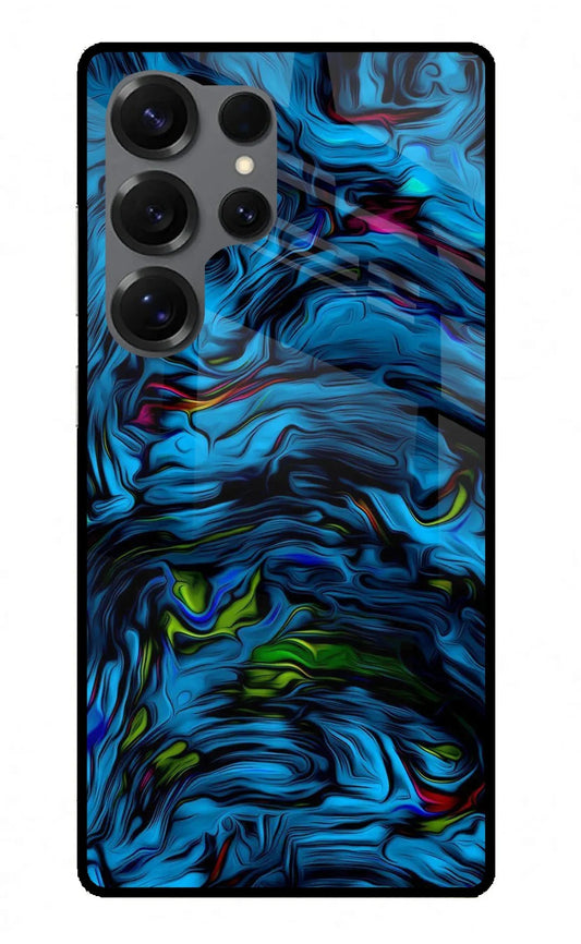 Dark Blue Abstract Samsung S25 Ultra Glass Case