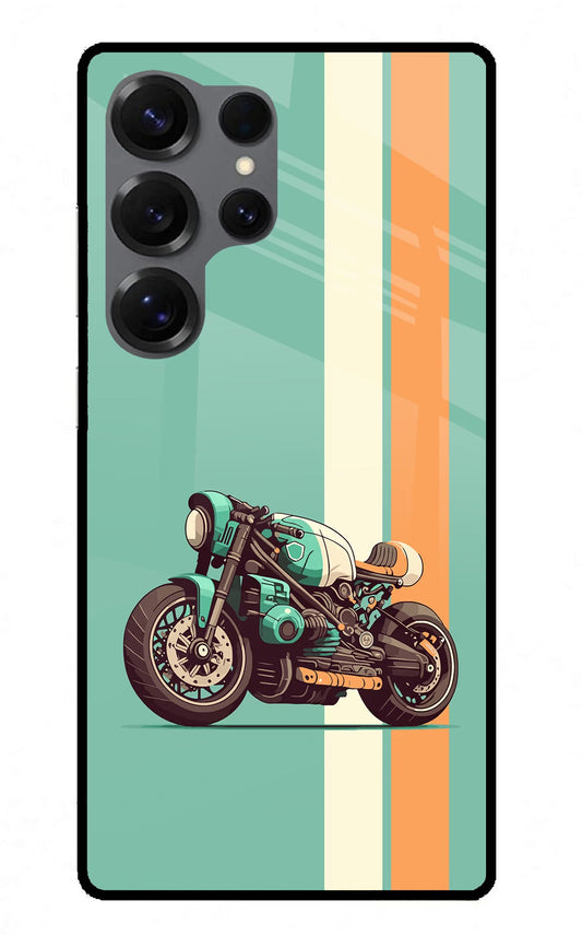 Striped Moto Drift Samsung S25 Ultra Glass Case
