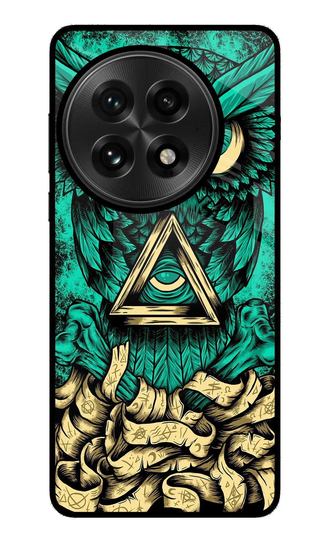 Green Owl OnePlus 13 Glass Case