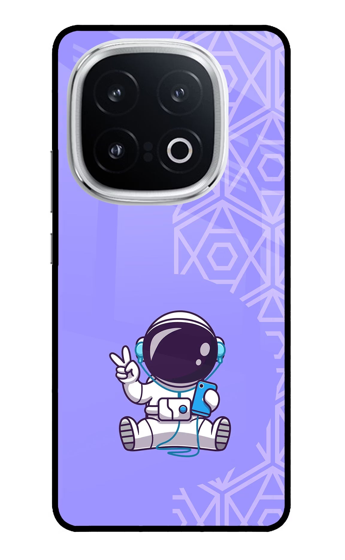 Cute Astronaut Chilling iQOO 13 5G Glass Case