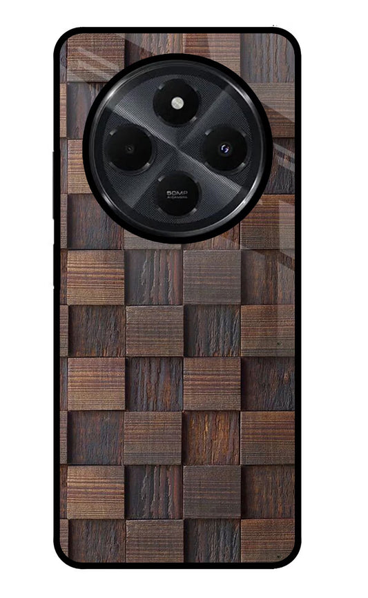 Wooden Cube Design Redmi 14C 5G Glass Case