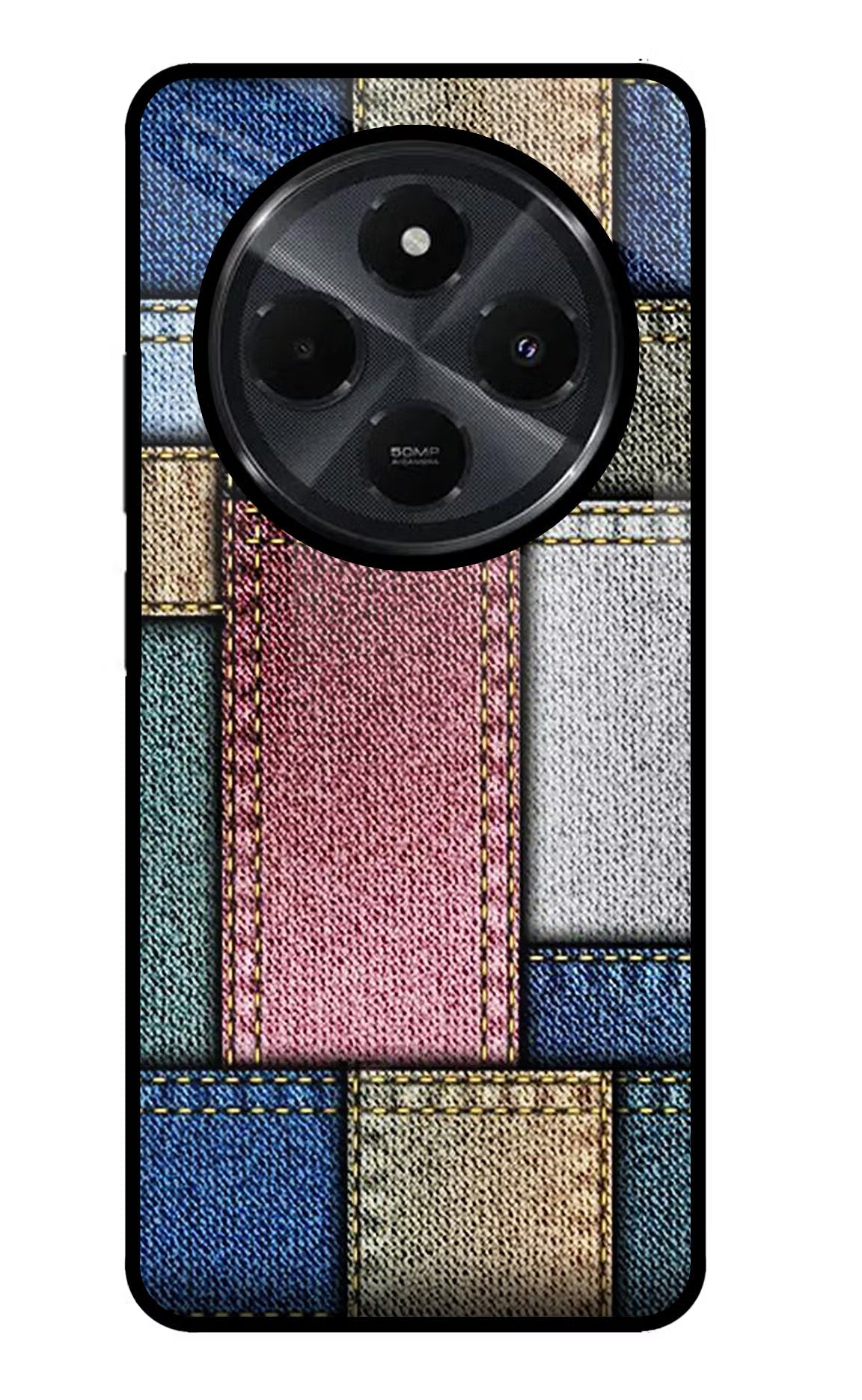 Multicolor Jeans Redmi 14C 5G Glass Case