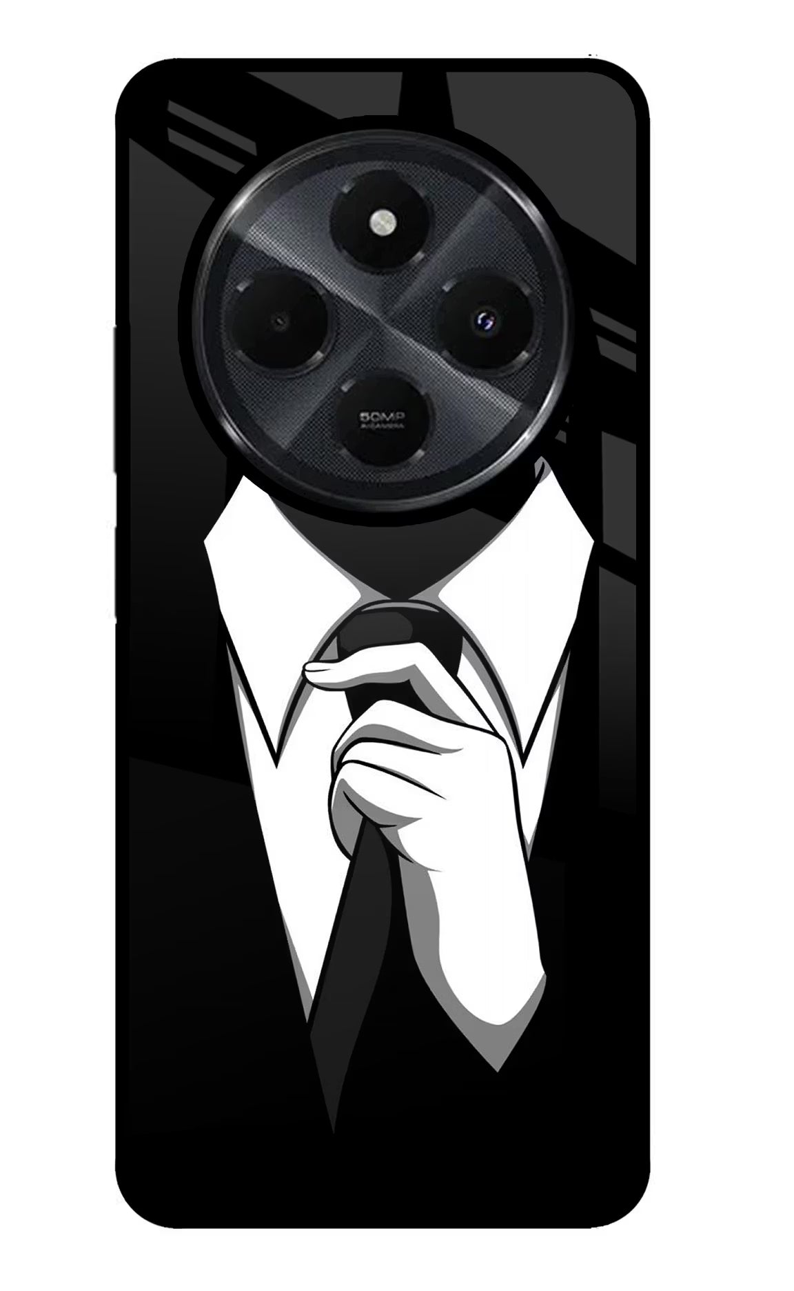 Black Tie Redmi 14C 5G Glass Case