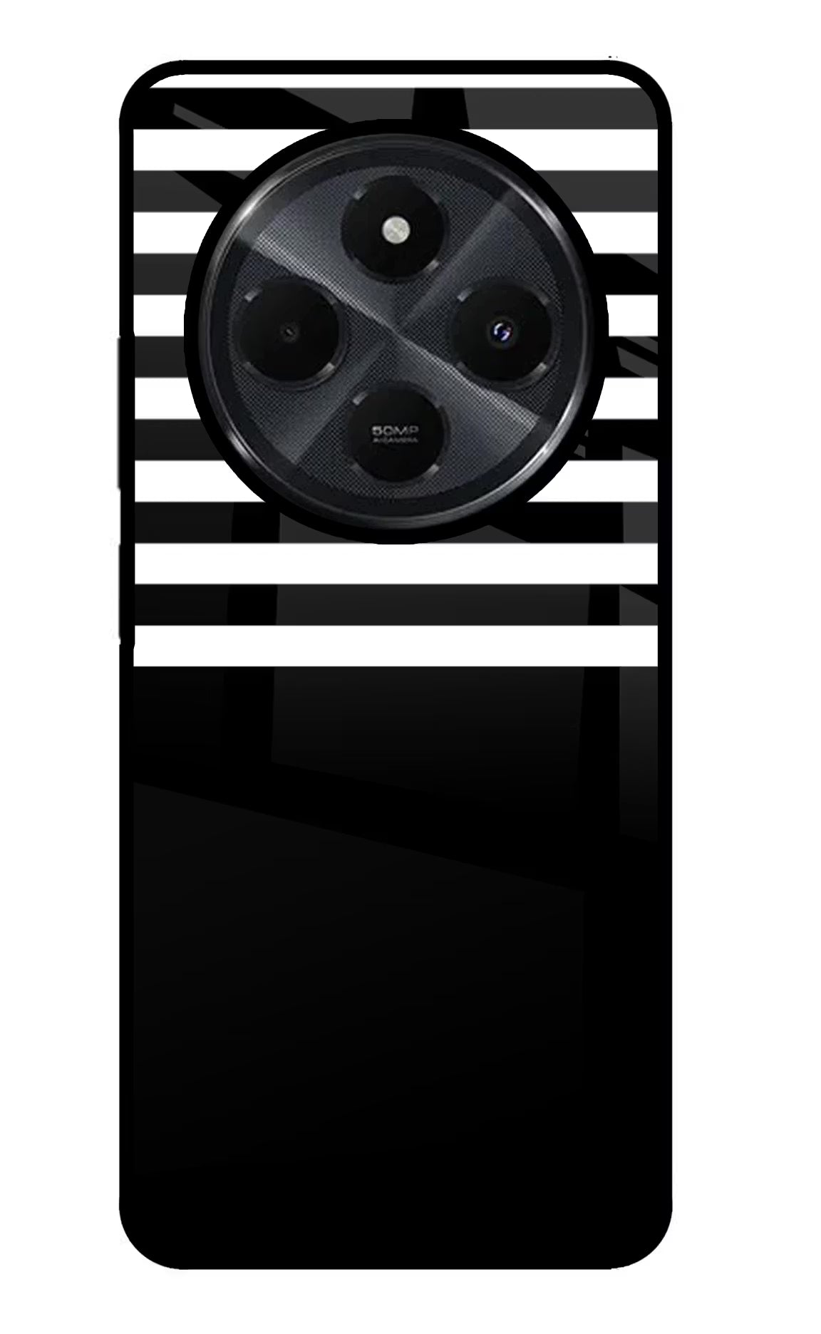 Black and White Print Redmi 14C 5G Glass Case