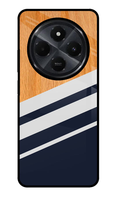 Blue and white wooden Redmi 14C 5G Back Cover
