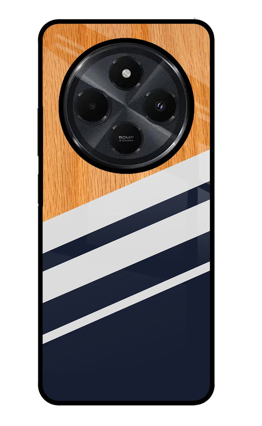 Blue and white wooden Redmi 14C 5G Back Cover