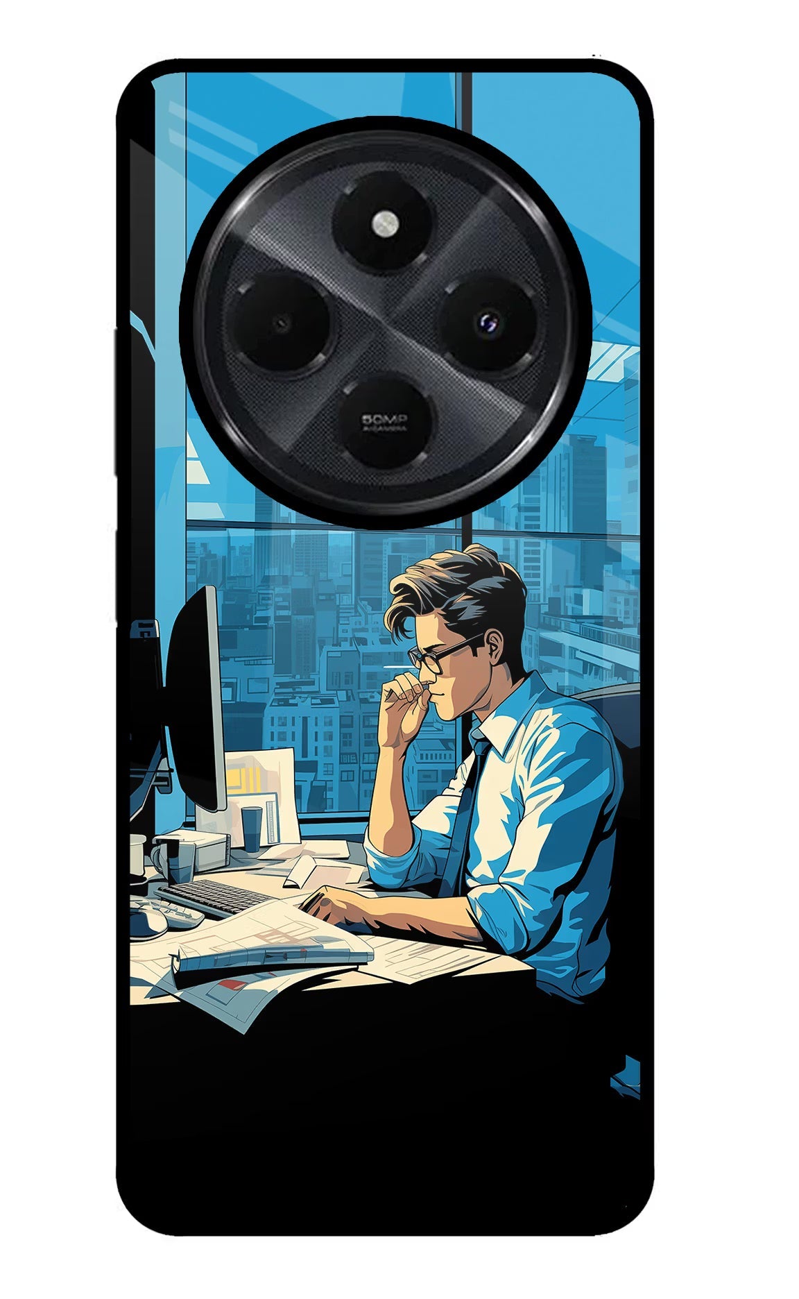 Focused Hustler (AI Generated) Redmi 14C 5G Back Cover