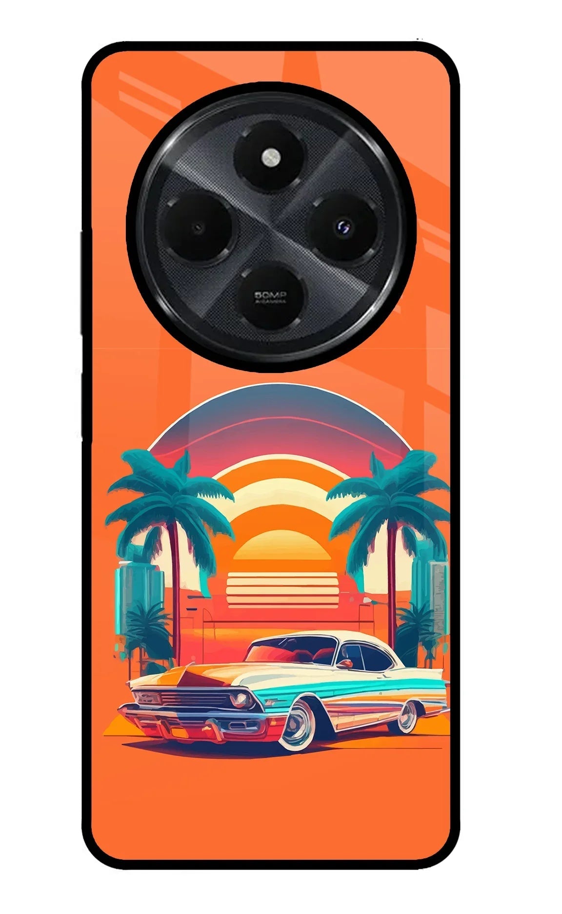 Palm Drive 80s Redmi 14C 5G Glass Case