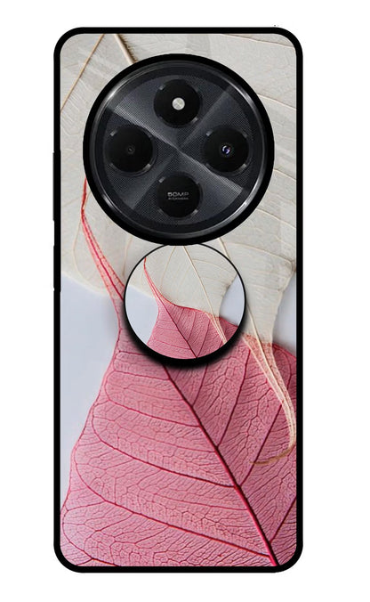 White Pink Leaf Redmi 14C 5G Pop Case