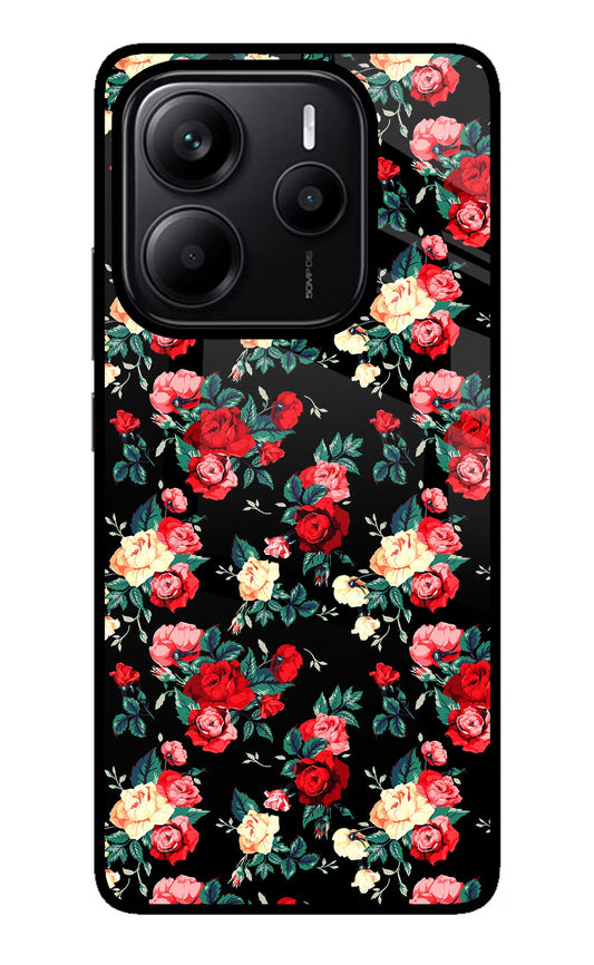 Rose Pattern Redmi Note 14 5G Glass Case
