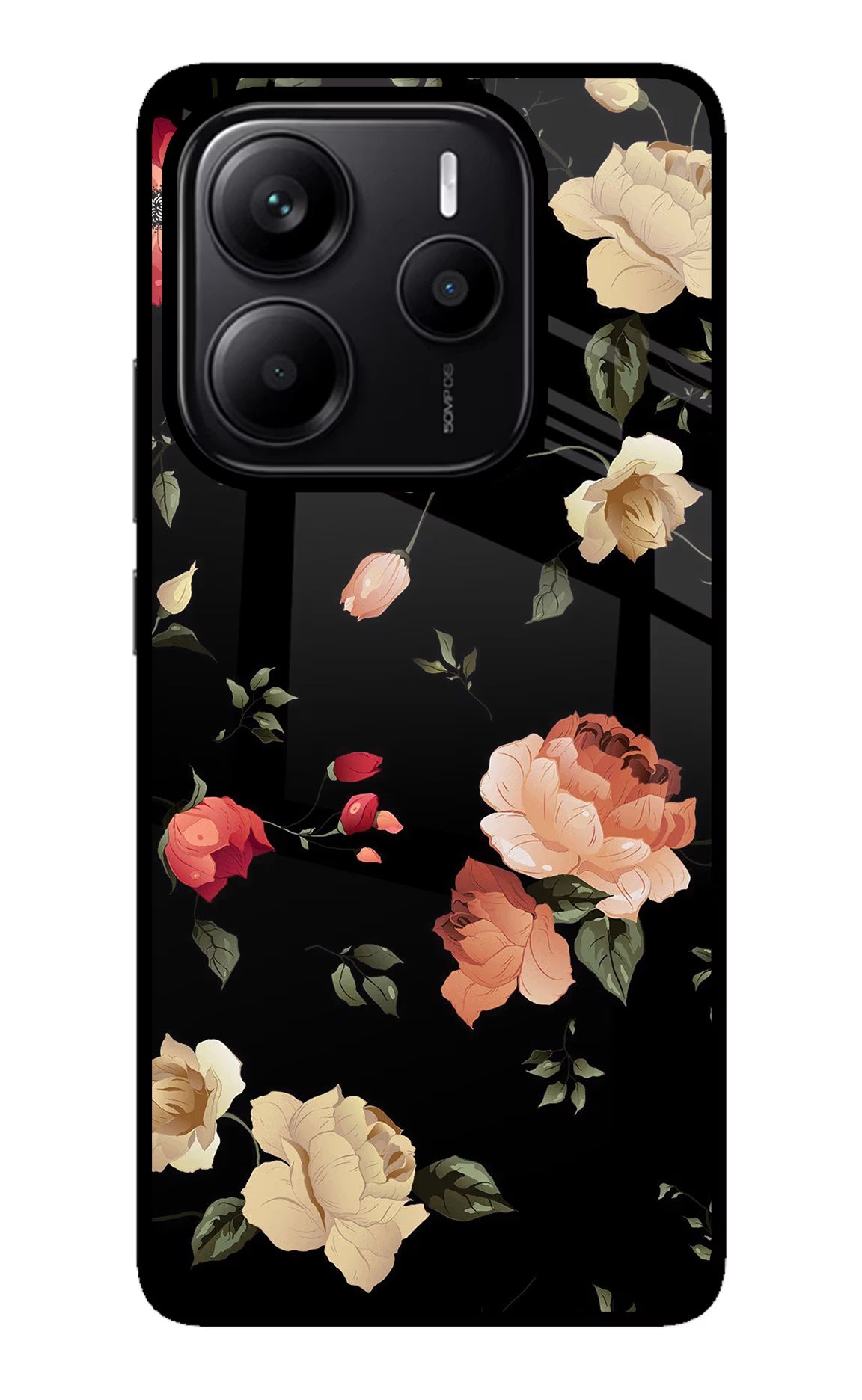 Flowers Redmi Note 14 5G Glass Case
