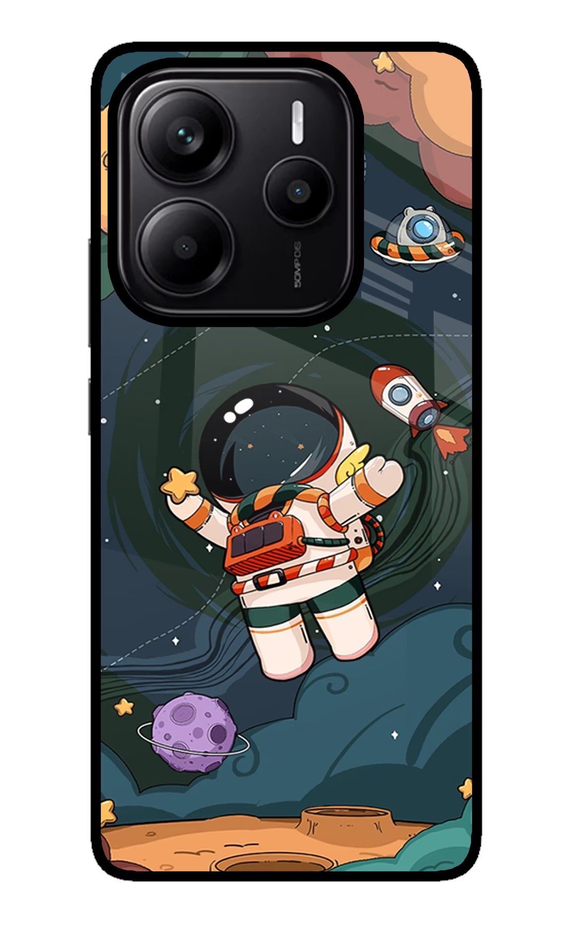 Cartoon Astronaut Redmi Note 14 5G Back Cover