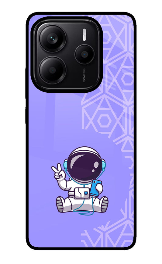 Cute Astronaut Chilling Redmi Note 14 5G Glass Case