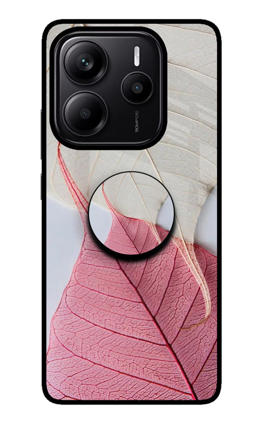 White Pink Leaf Redmi Note 14 5G Pop Case