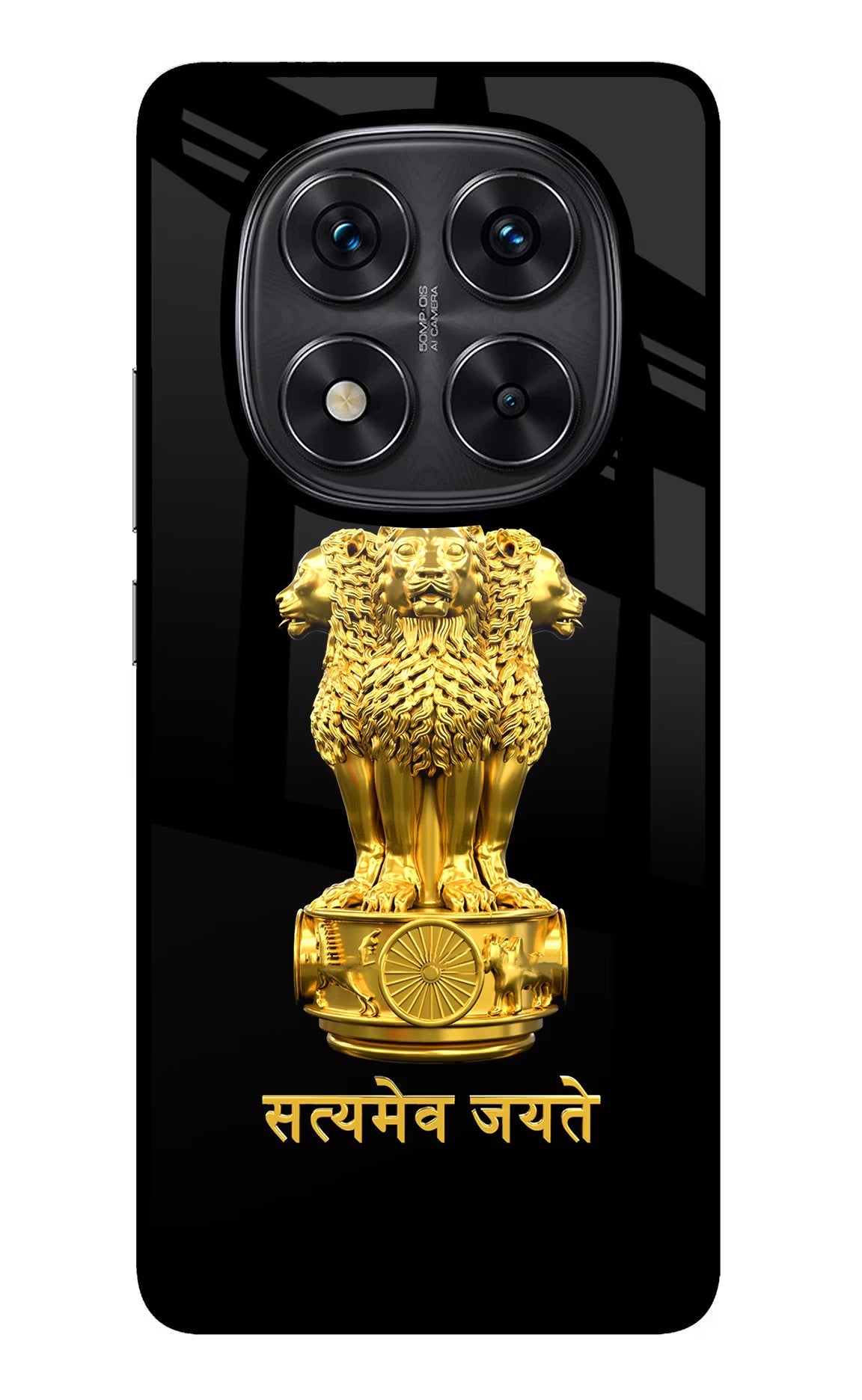Satyamev Jayate Golden Redmi Note 14 Pro 5G Glass Case