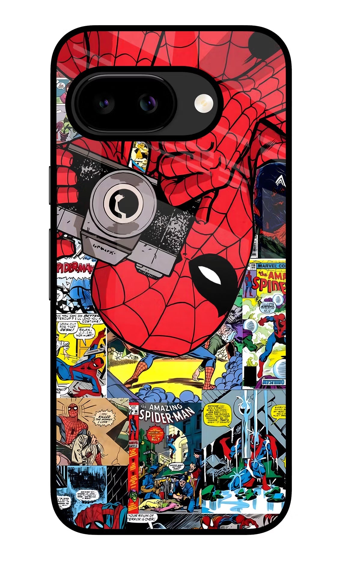 Spider Man Google Pixel 9a Back Cover Glass Case - Hello Swanky