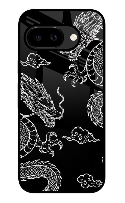 Twin Dragons Google Pixel 9a Back Cover Glass Case - Hello Swanky