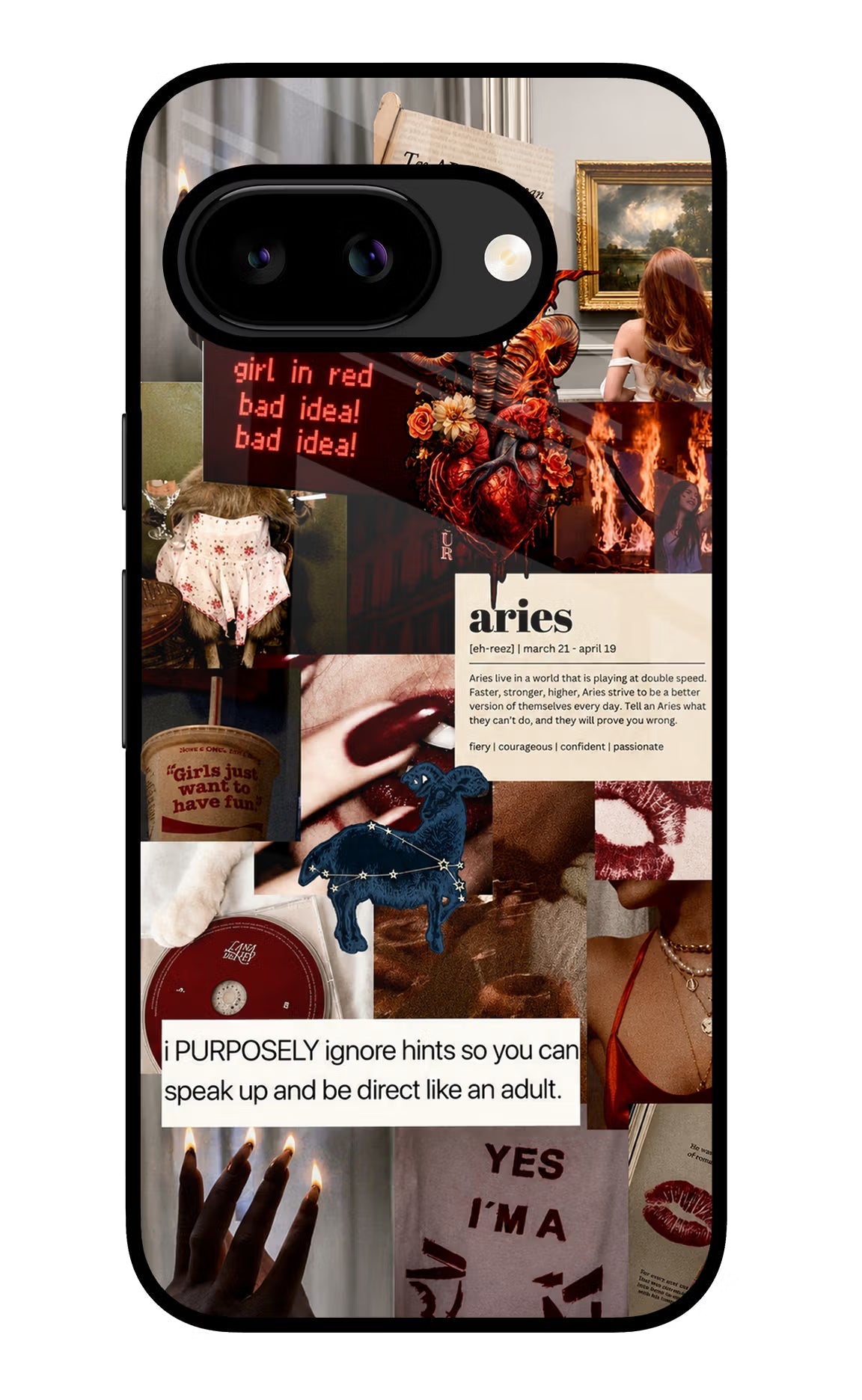 Zodiac Aries Google Pixel 9a Back Cover Glass Case - Hello Swanky