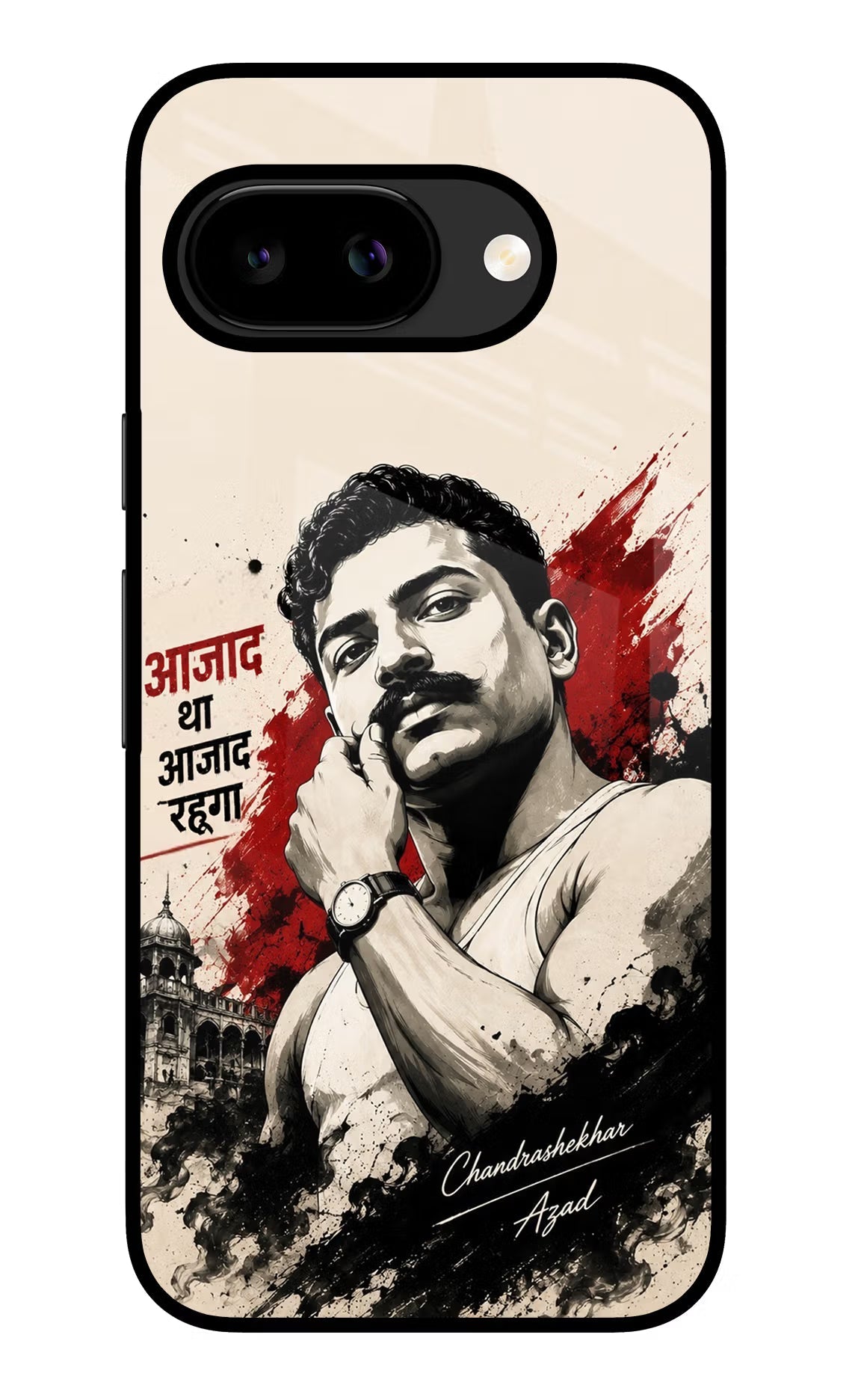 Chandrashekhar Azad Fearless Google Pixel 9a Back Cover Glass Case - Hello Swanky