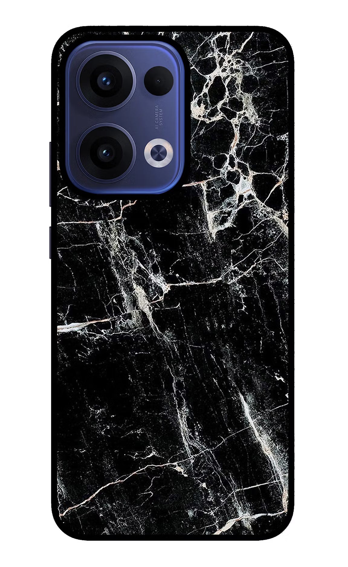 Black Marble Texture Oppo Reno13 5G Back Cover