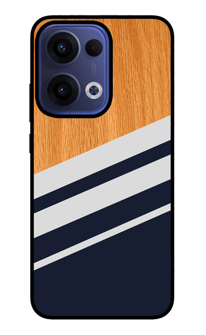 Blue and white wooden Oppo Reno13 5G Back Cover