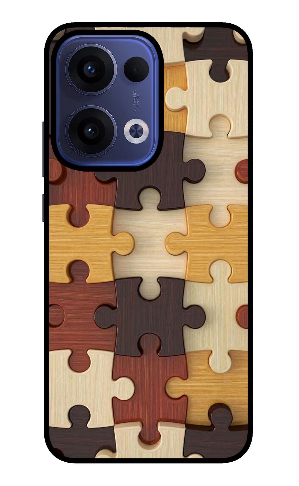 Wooden Puzzle Oppo Reno13 5G Back Cover