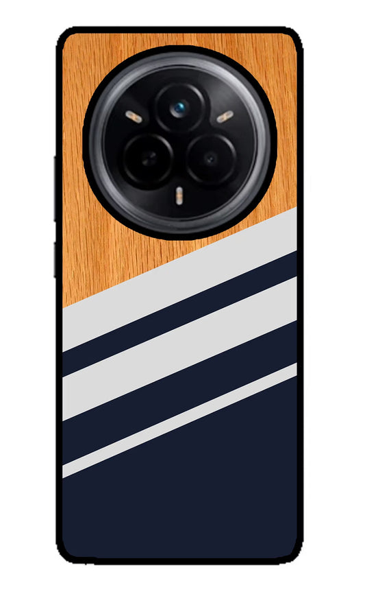 Blue and white wooden Realme 14 Pro 5G Glass Case