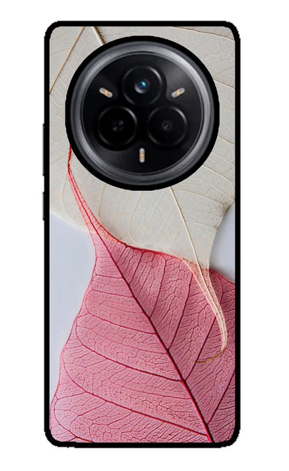 White Pink Leaf Realme 14 Pro 5G Back Cover