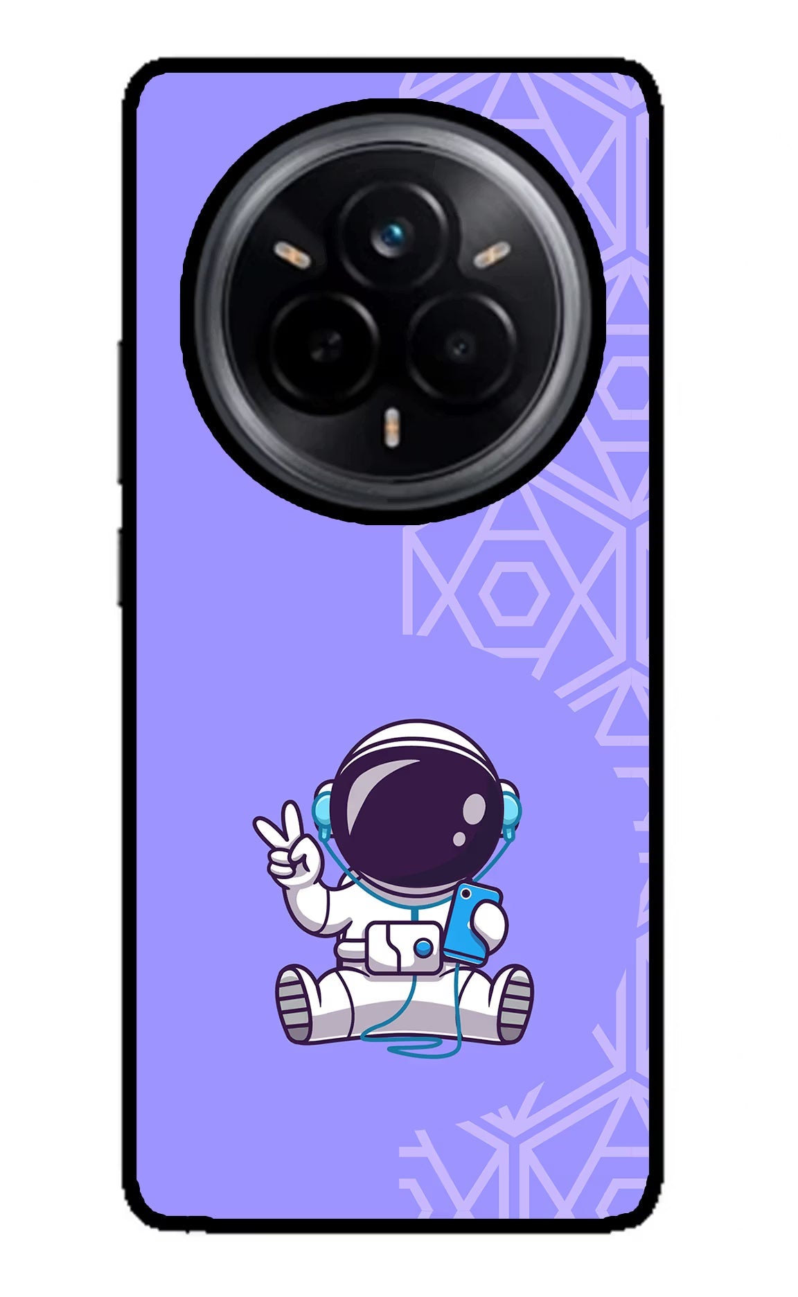 Cute Astronaut Chilling Realme 14 Pro 5G Glass Case