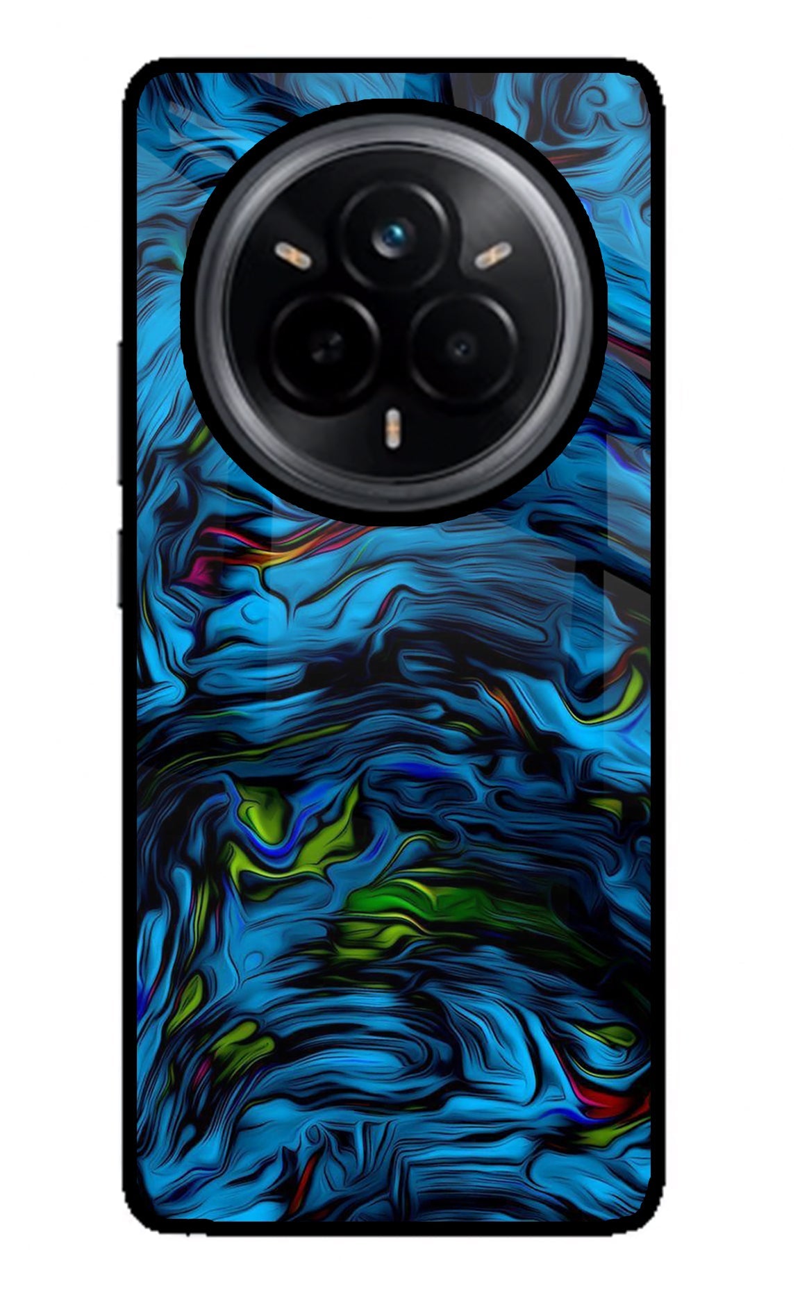 Dark Blue Abstract Realme 14 Pro 5G Glass Case