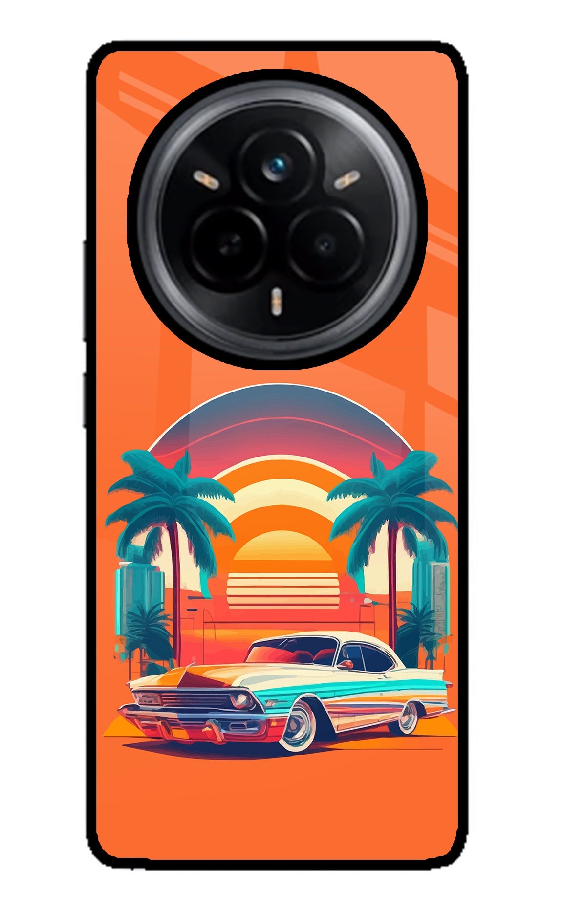 Palm Drive 80s Realme 14 Pro 5G Glass Case