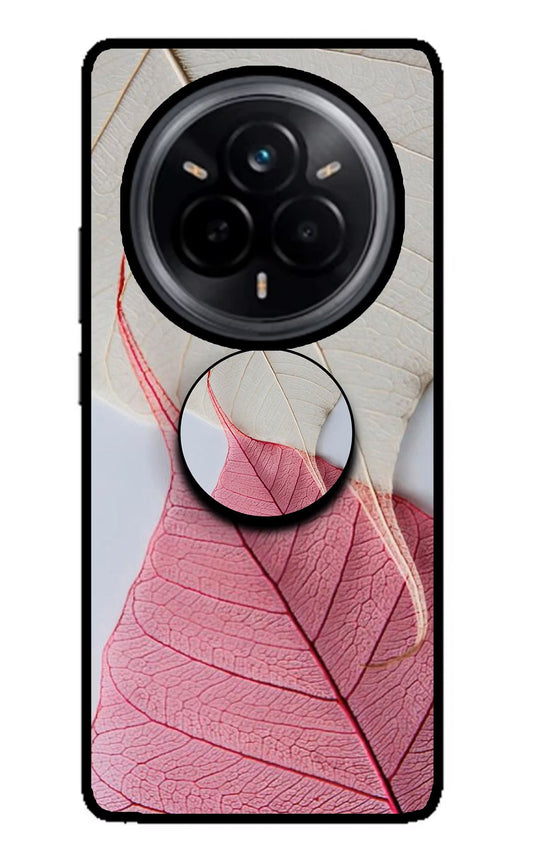 White Pink Leaf Realme 14 Pro 5G Pop Case