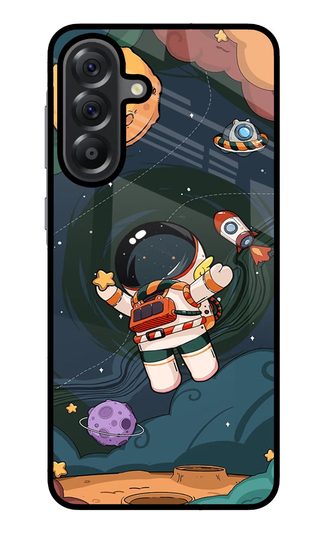 Cartoon Astronaut Samsung A56 5G Glass Case