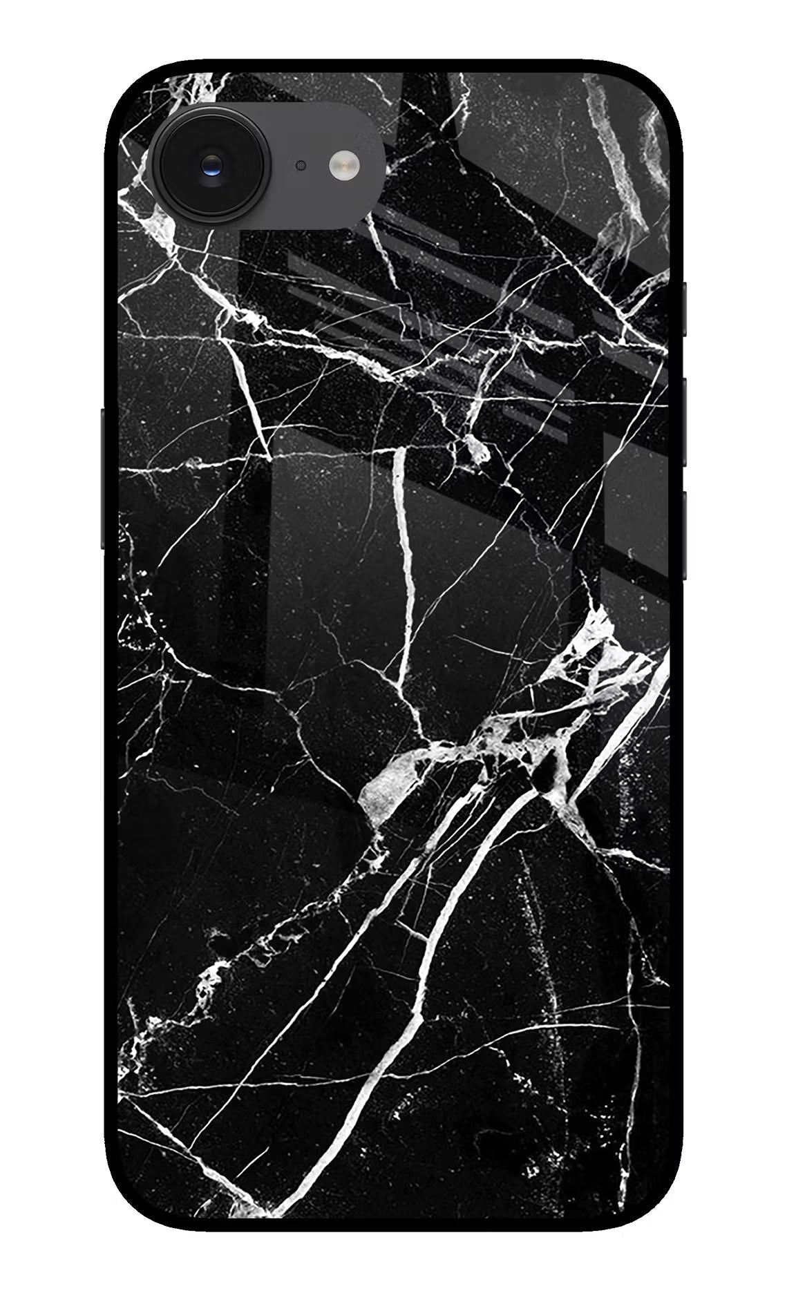 Black Marble Pattern iPhone 16e Back Cover