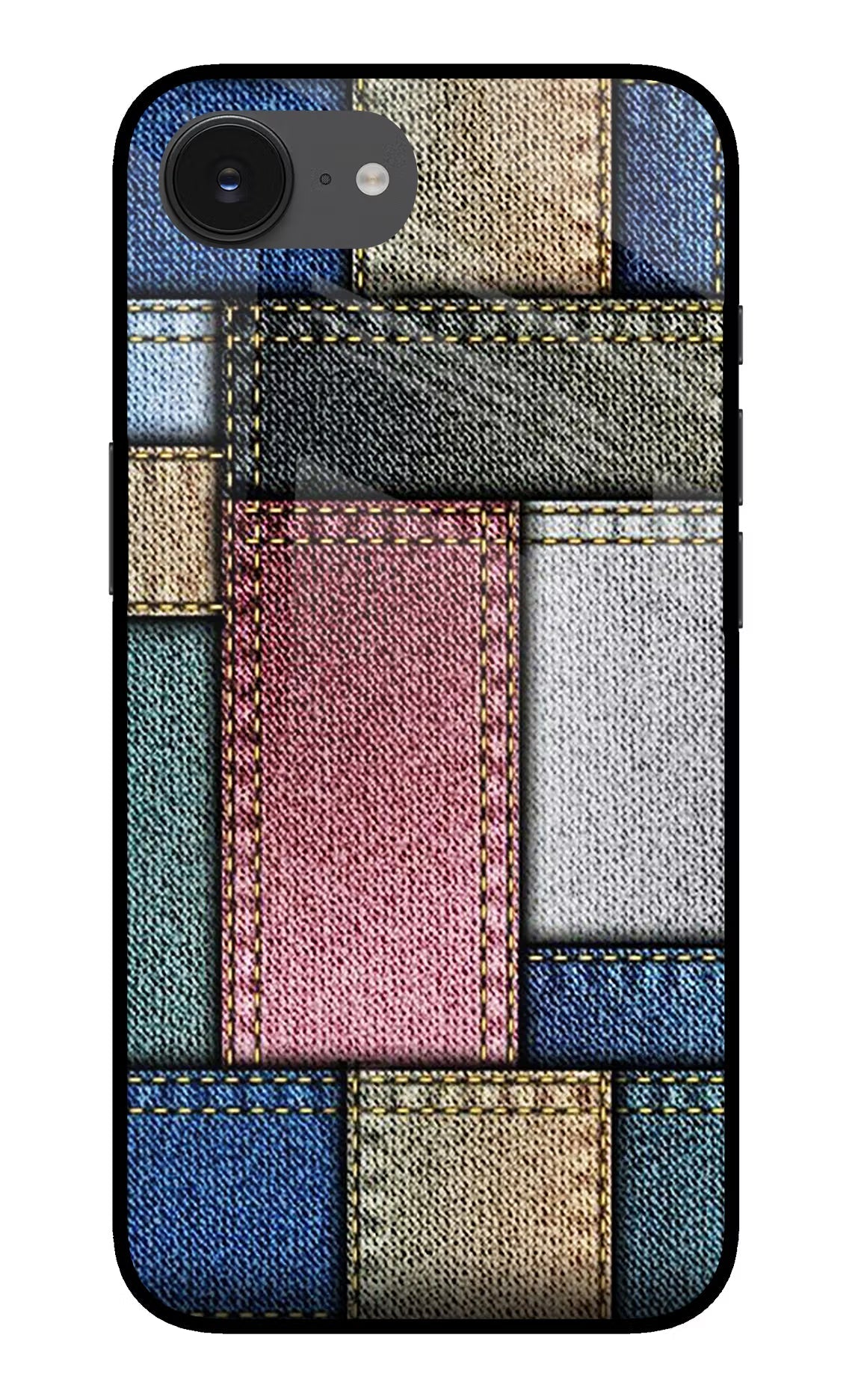 Multicolor Jeans iPhone 16e Glass Case