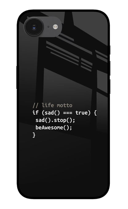 Life Motto Code iPhone 16e Back Cover