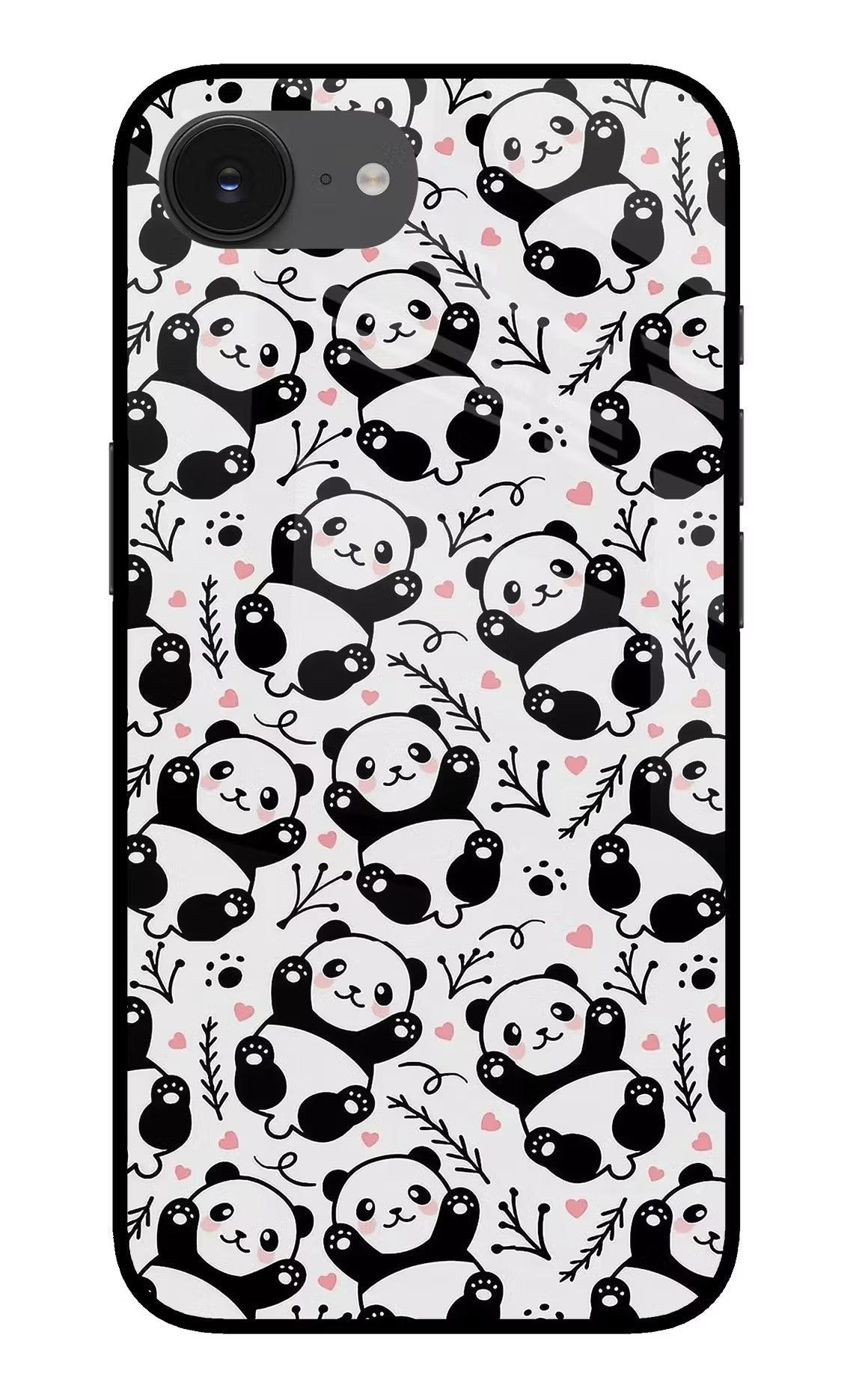 Cute Panda iPhone 16e Glass Case