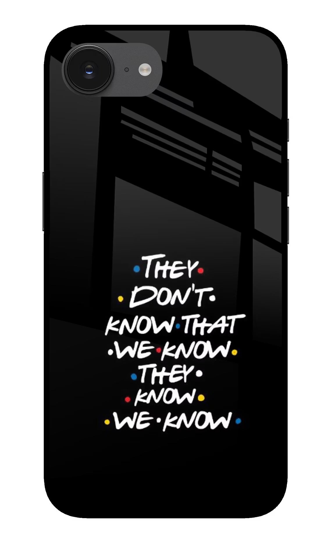 FRIENDS Dialogue iPhone 16e Glass Case